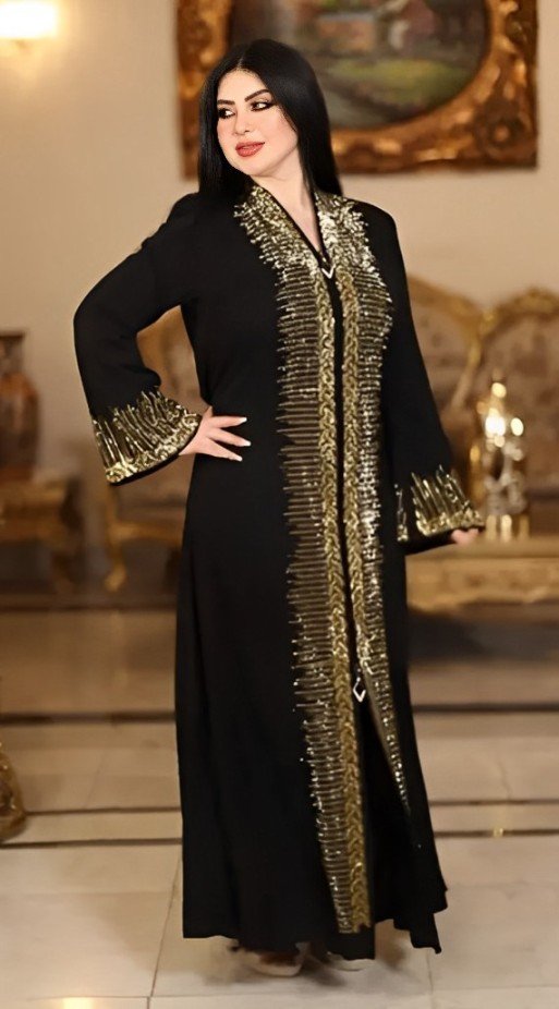 Gold Shine Cherry Party Burkha - 1bcxn