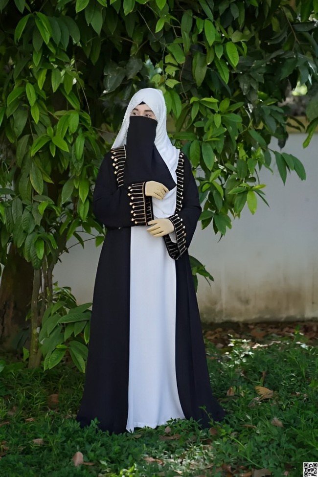 Premium Dubai Cherry Embroidered Borka - afvfN