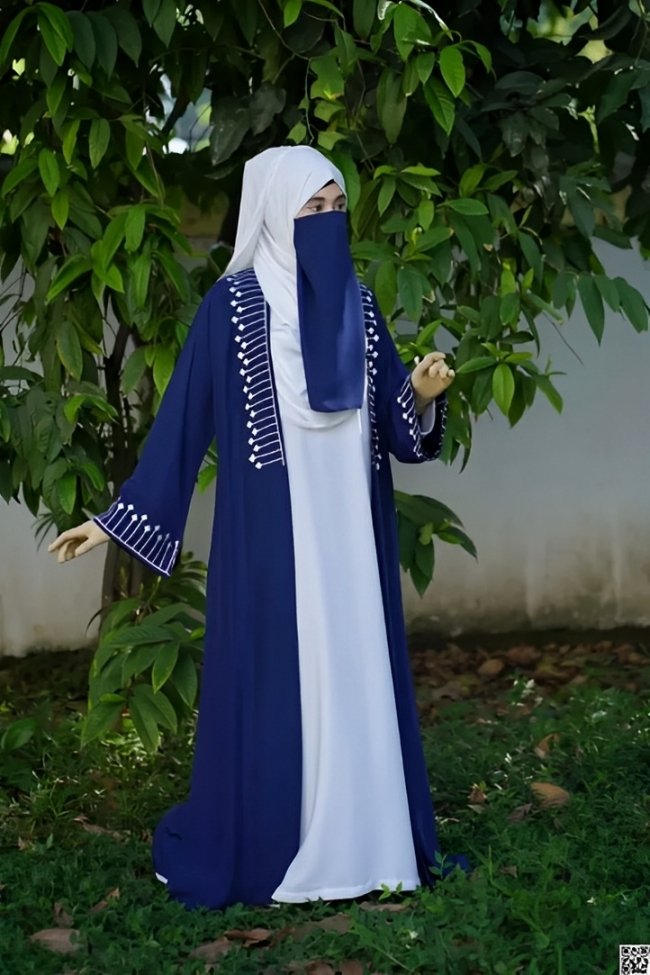 Premium Dubai Cherry Embroidered Borka - om9az