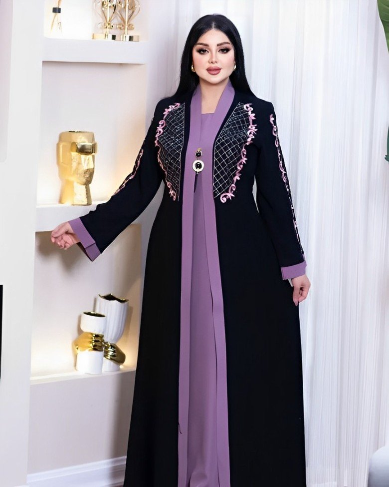 Makroon Embroidery Dubai Cherry Borka - stqmw