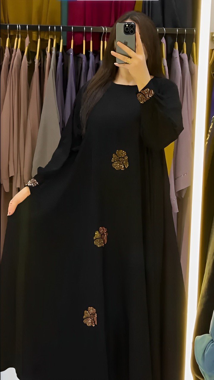 Fashionable Dubai Cherry Gown Borka - zNPs0