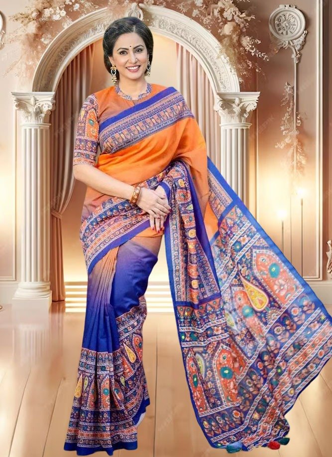 Digital Print Sharee with Blouse Piece-P0241