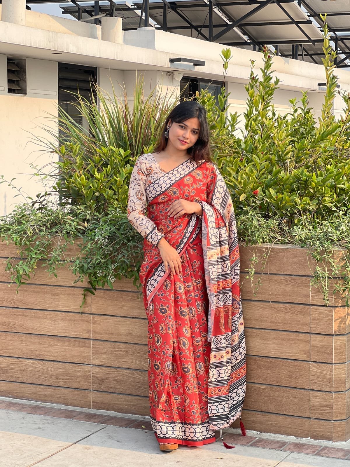 Digital Print Sharee with Blouse Piece-P0254