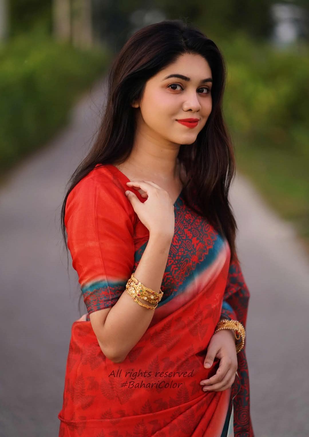 Digital Print Sharee with Blouse Piece-P0260