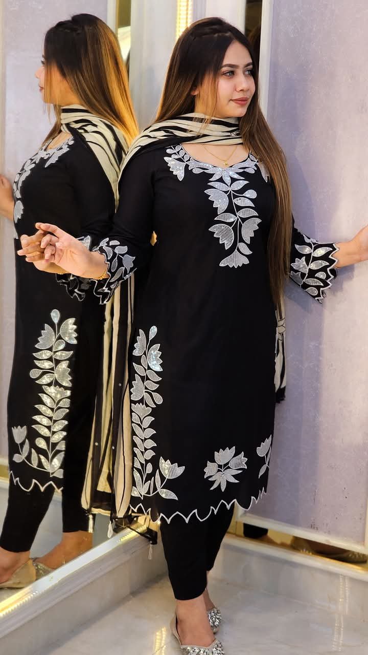 Embroidery Sequence Three Piece-P0268