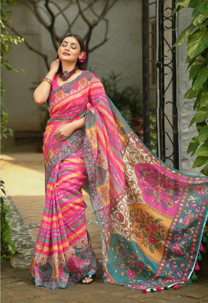 Digital Print Sharee with Blouse Piece-P0211