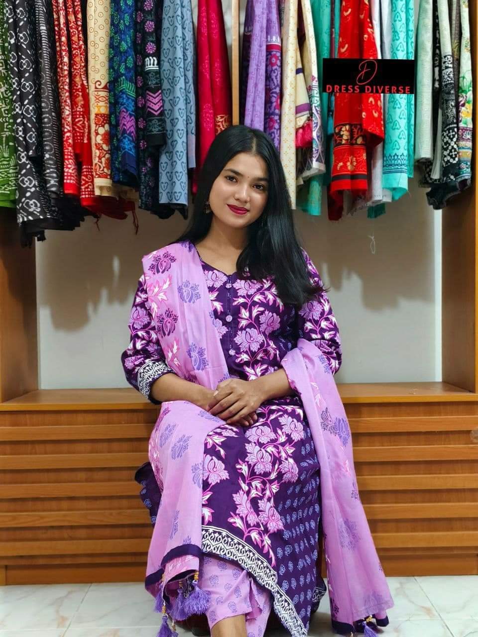 Block Print Three Piece-P0310