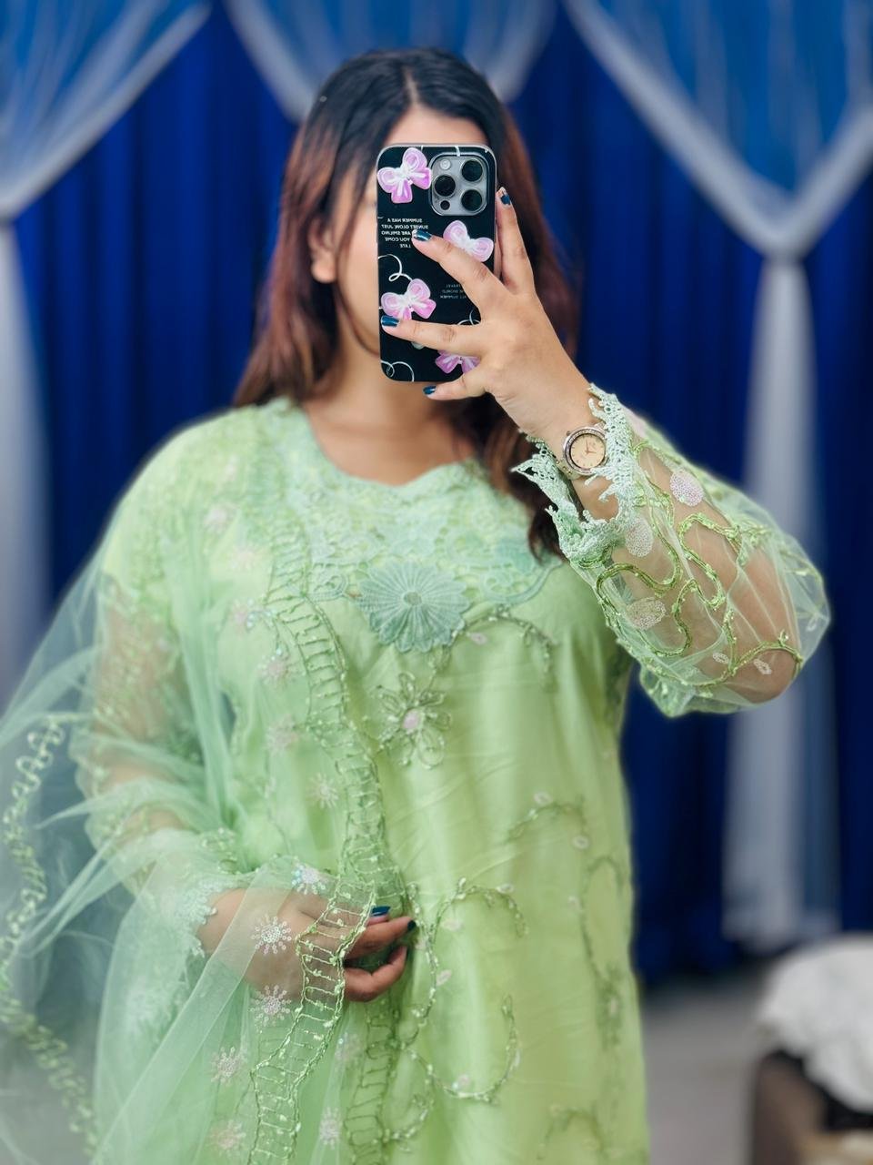 Pakistani Soft Net Sequence Three Piece- P0315