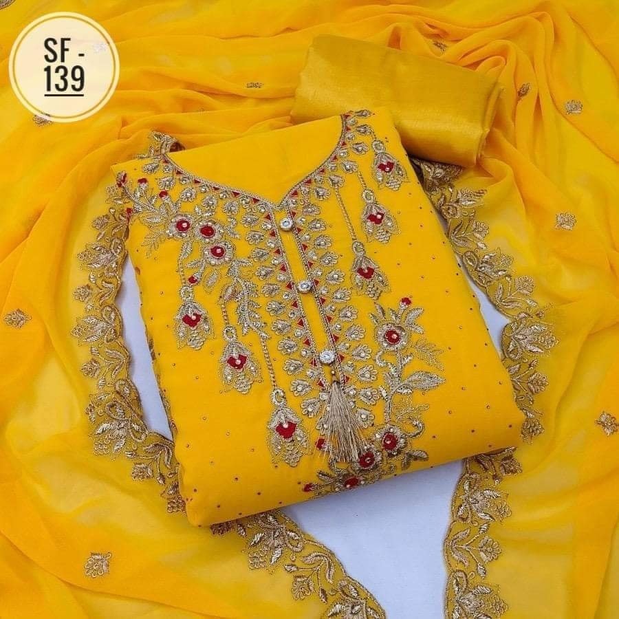 Embroidary Georjet Three Piece-P0322
