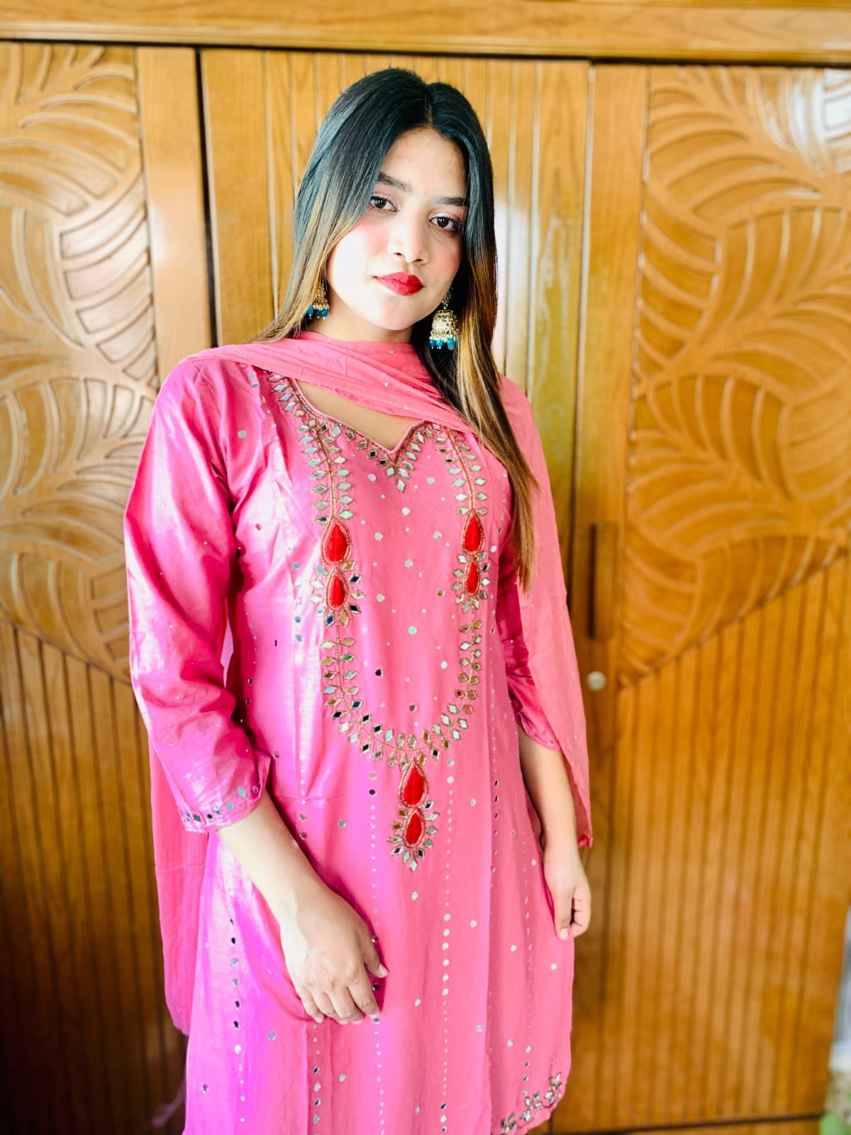 কারচুপি থ্রি পিস- P0404