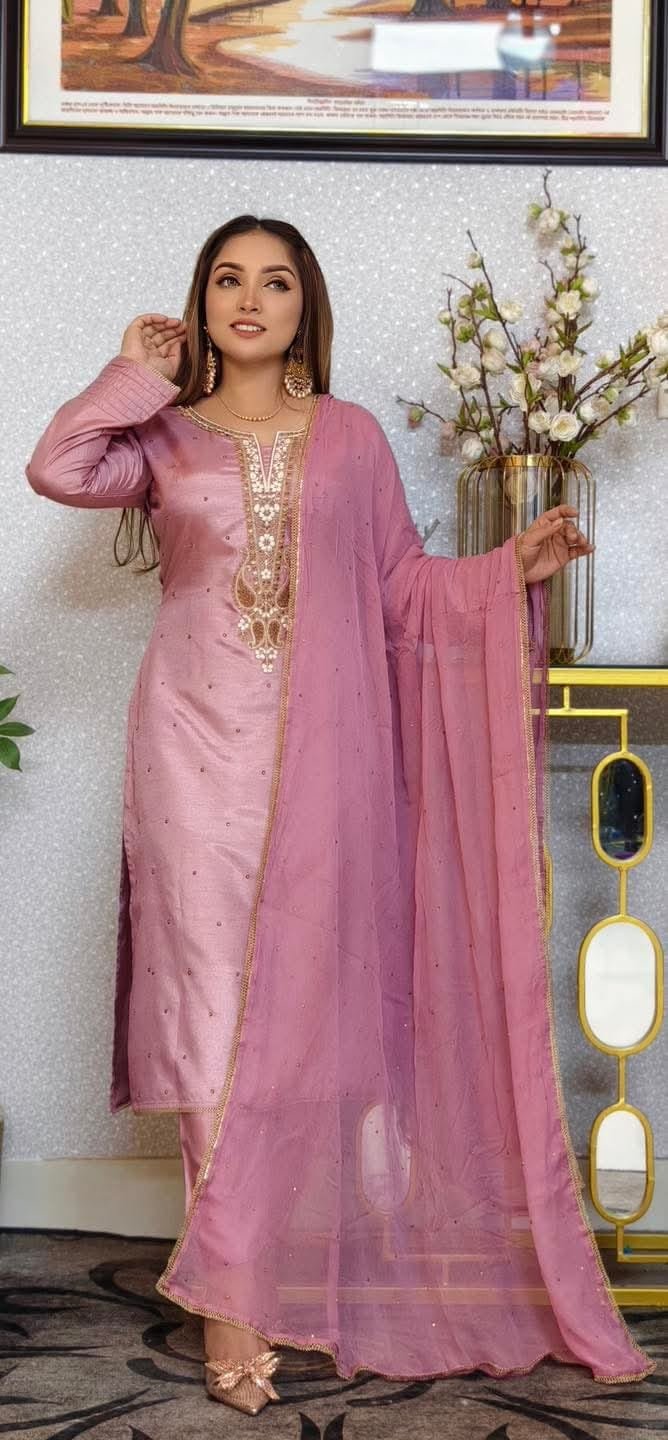 Embroidery Three Piece-P0422