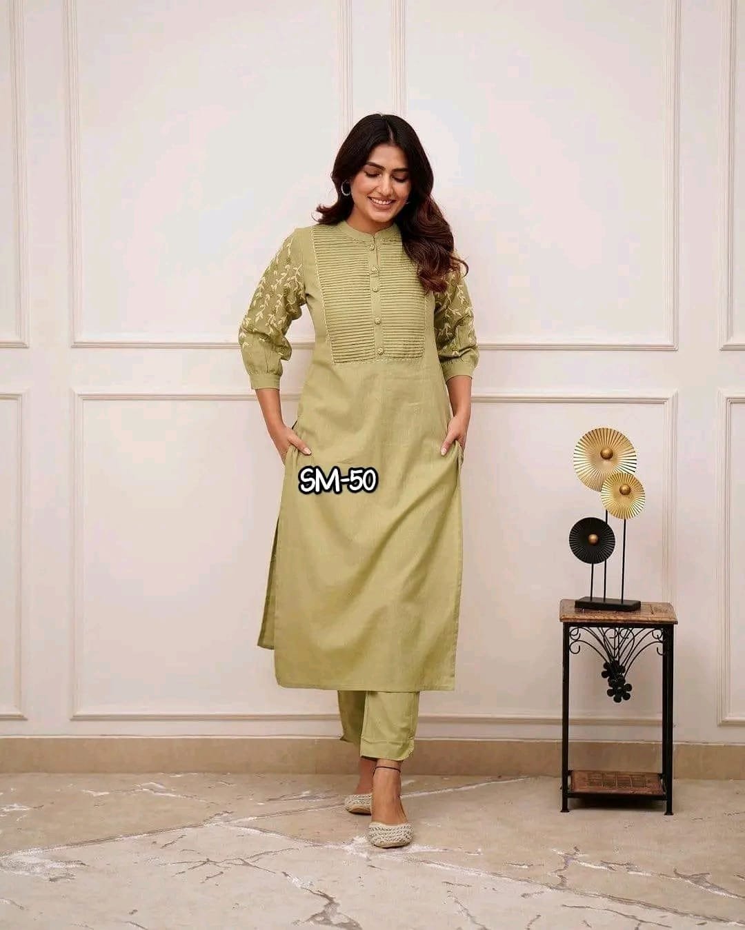 Linen Embroidery Two Piece--P0441