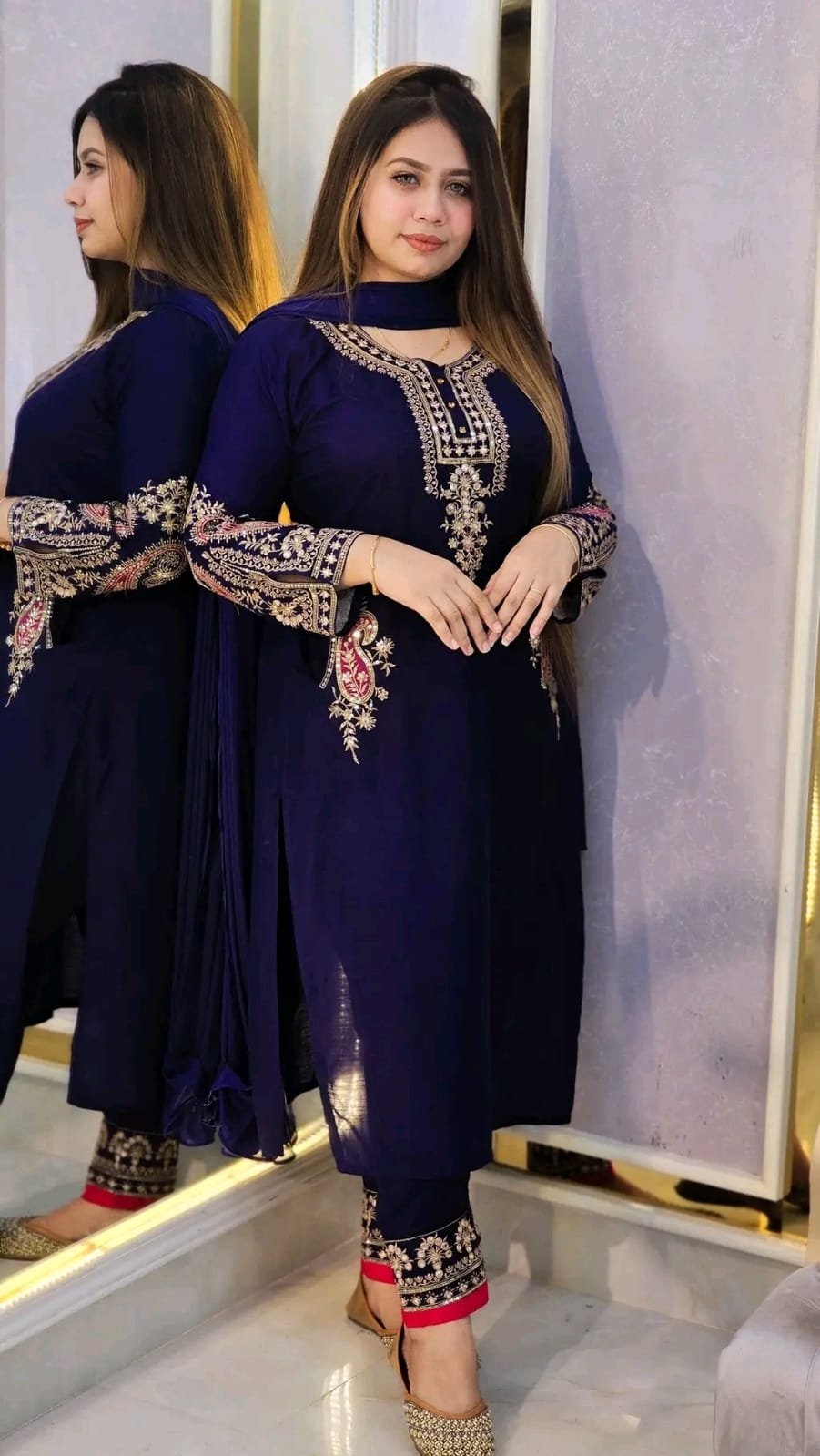 Sequence Embroidery Three Piece-P0444