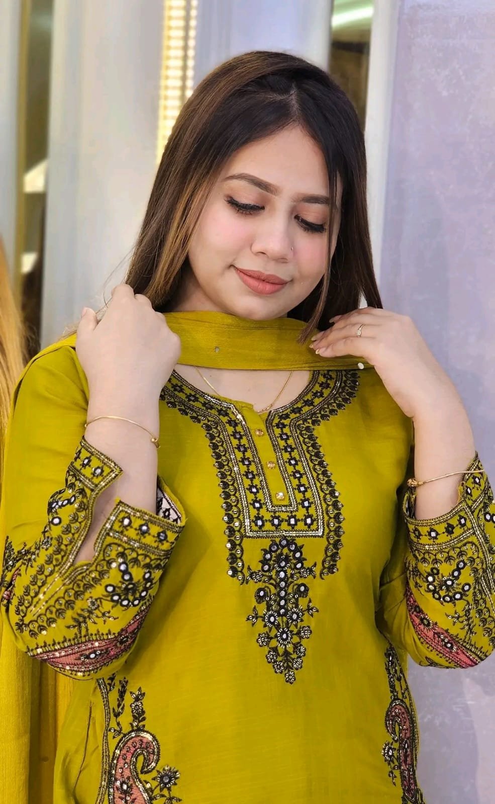Sequence Embroidery Three Piece-P0445
