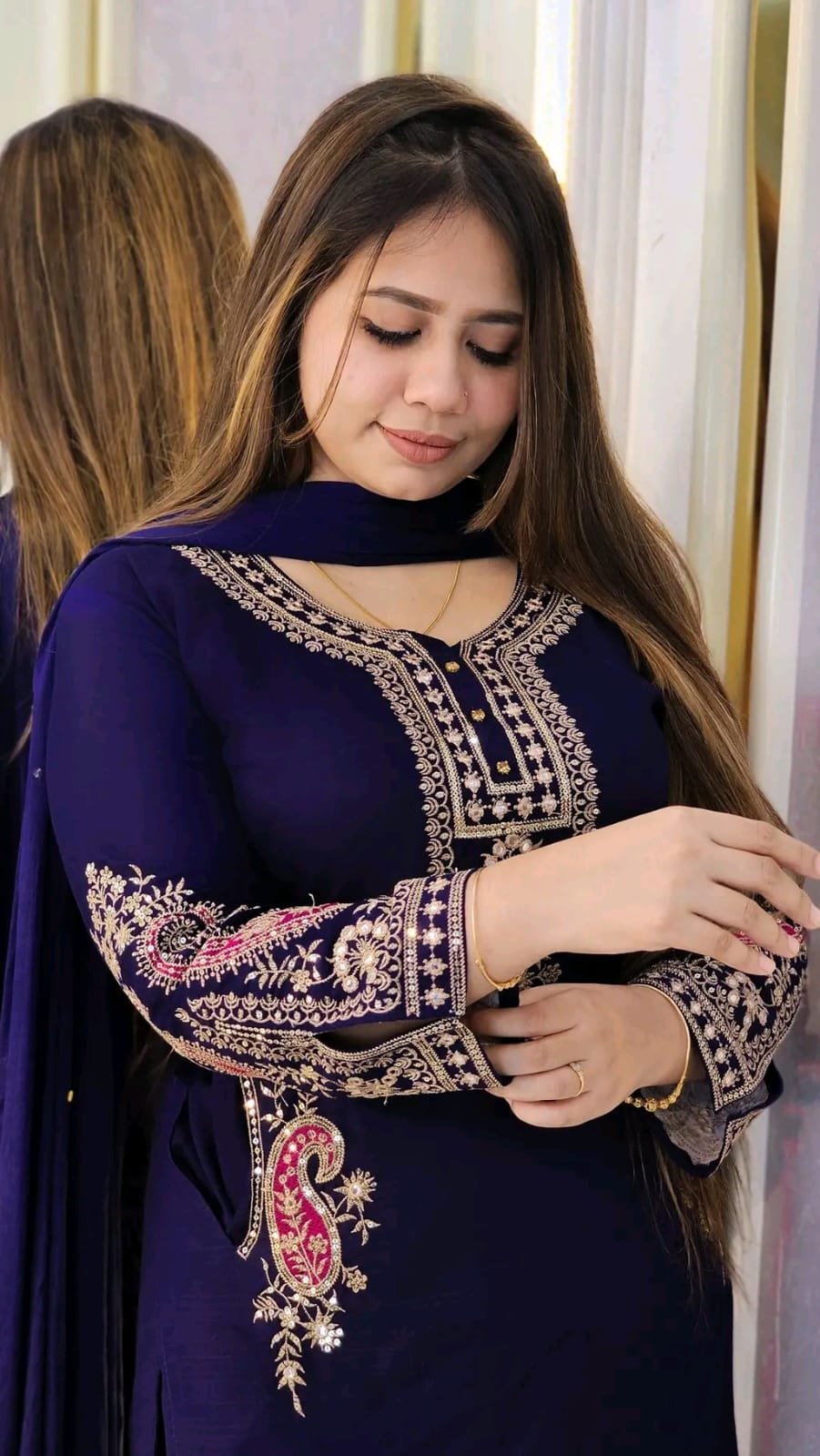 Sequence Embroidery Three Piece-P0446